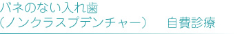 バネのない入れ歯（ノンクラスプデンチャー） 自費診療